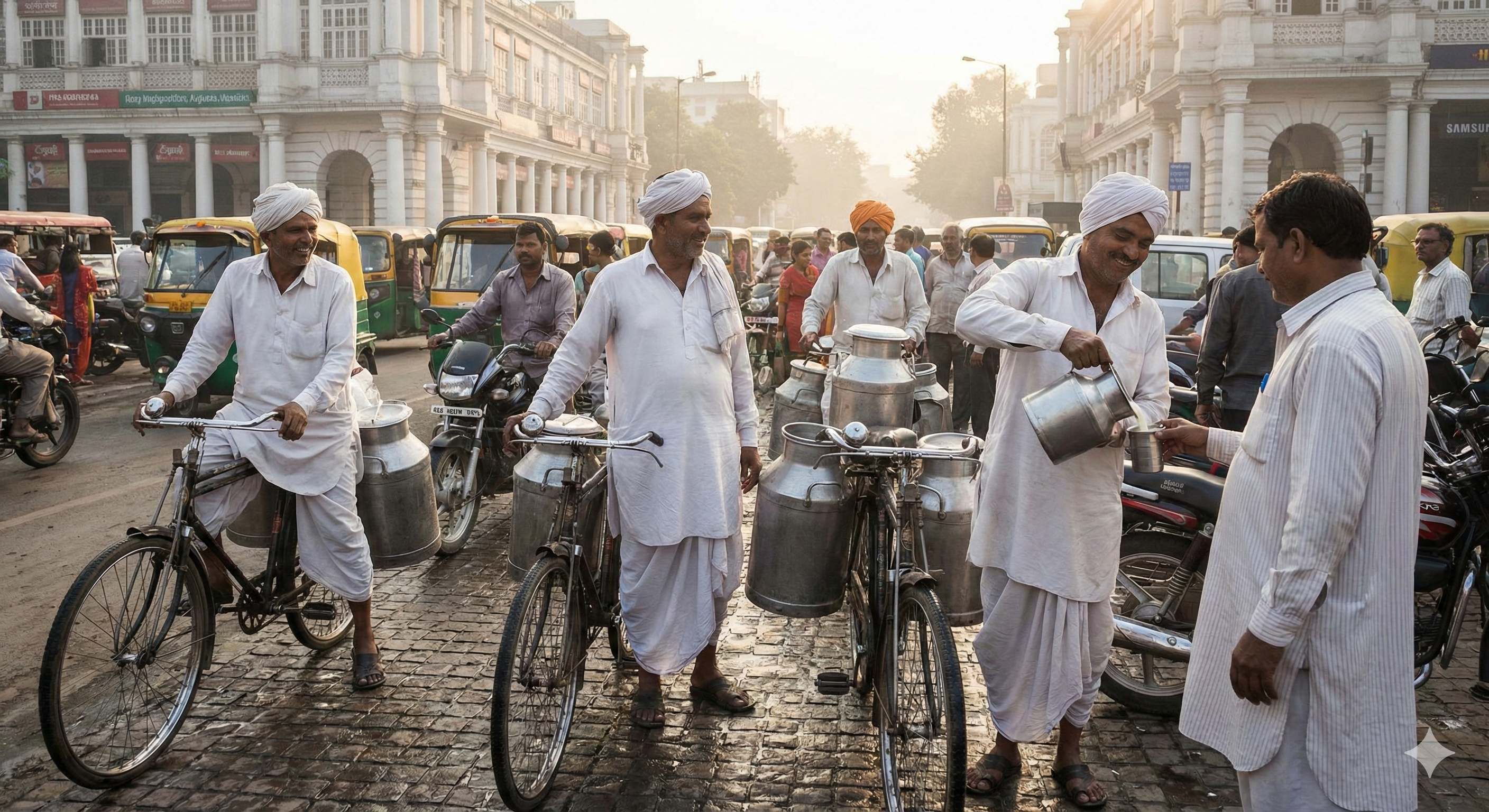 Indian Milkman Delivering Milk